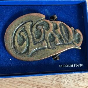 Vintage Adeza COLORADO brass belt buckle western wear cowboy equestrian